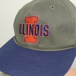 University Of Illinois Fighting Illini Vintage Snapback Hat Embroidered Logo Cap